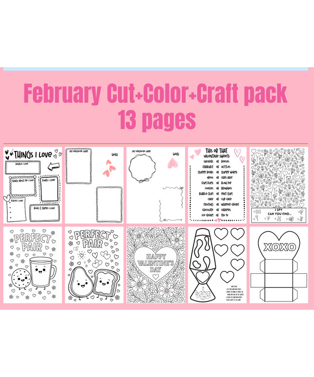 February | Cut + Color + Craft | Classroom Printables