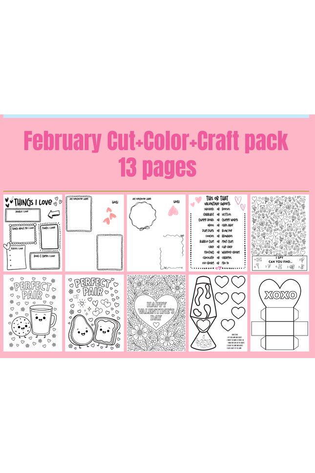 February | Cut + Color + Craft | Classroom Printables
