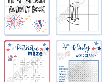 4th of July Activity and Coloring Book