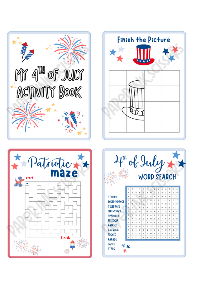 4th of July Activity and Coloring Book