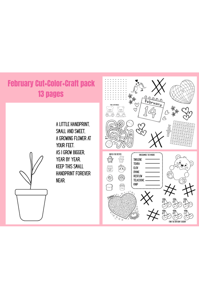 February | Cut + Color + Craft | Classroom Printables
