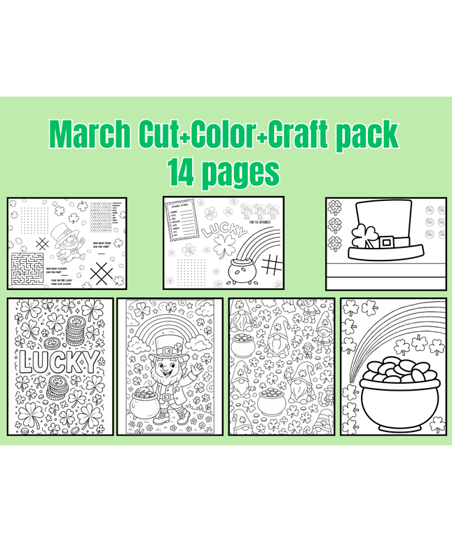 March | Cut + Color + Craft | Classroom Printables