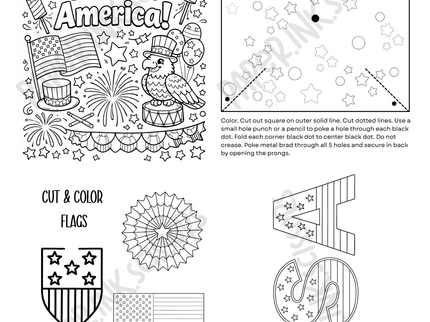 4th of July Activity and Coloring Book