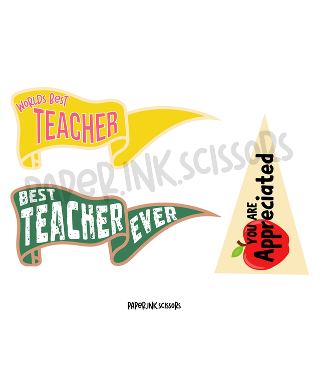 Teacher Appreciation Tags and Flags