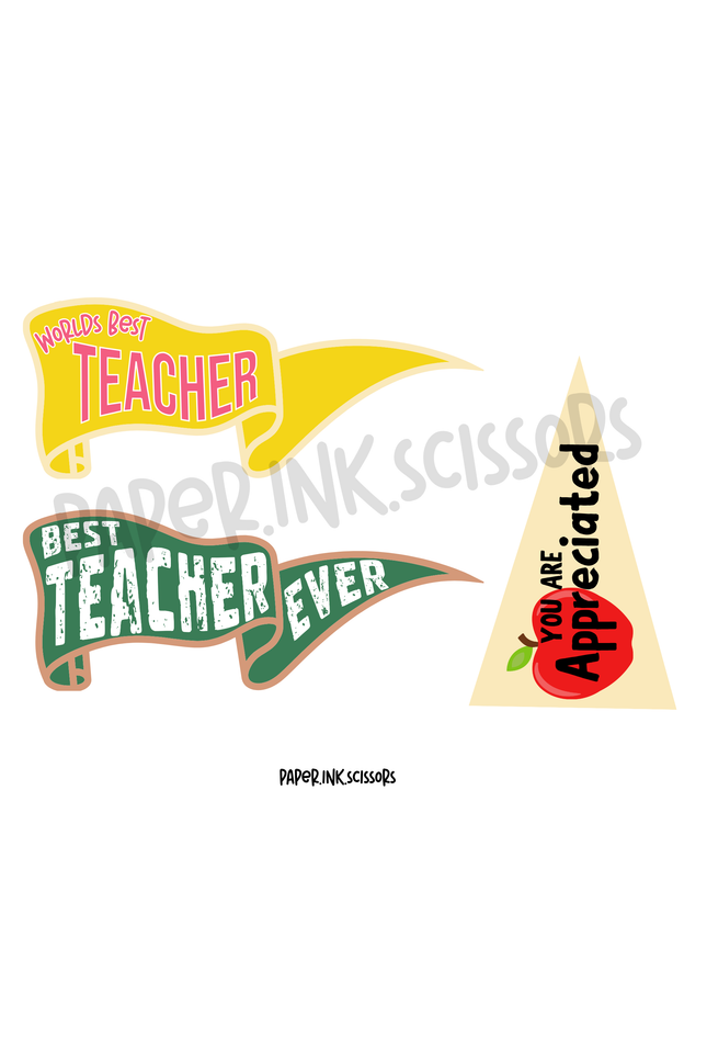 Teacher Appreciation Tags and Flags