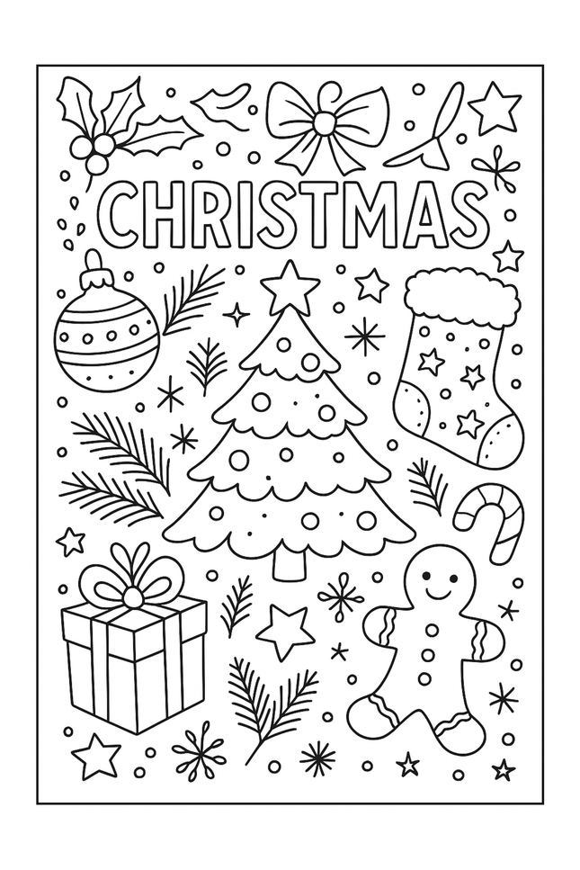 6 Pack Christmas Coloring Pages