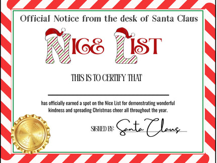 Official Notice from the desk of Santa Claus