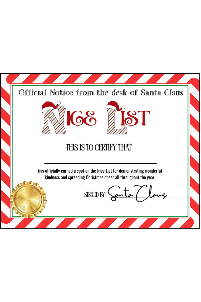 Official Notice from the desk of Santa Claus