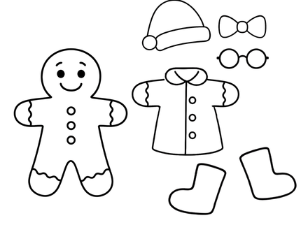 Gingerbread Man Cut and Color