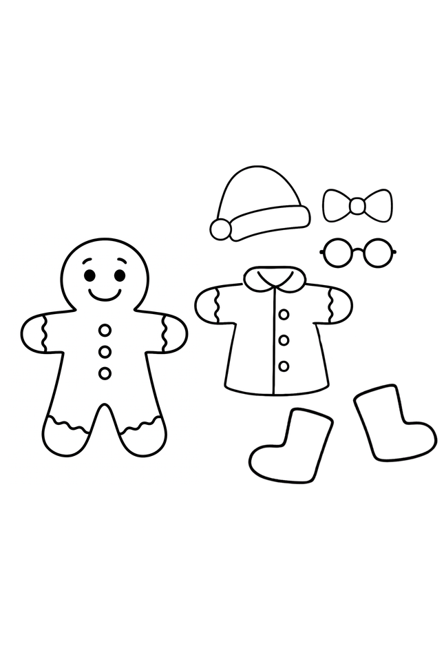 Gingerbread Man Cut and Color