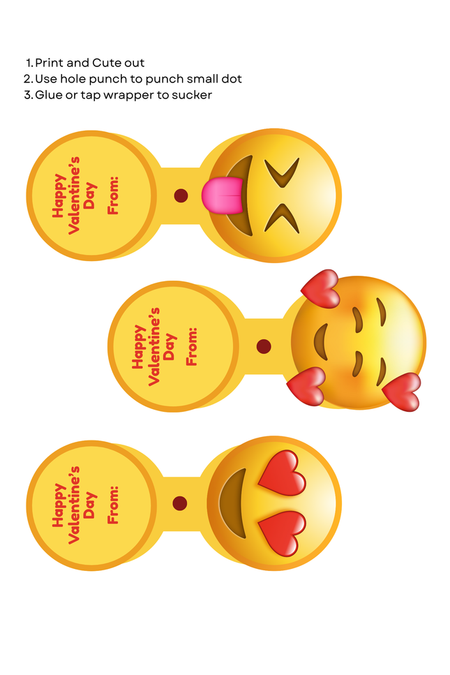 Emoji Sucker Wrapper | Printable Valentine