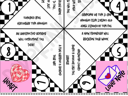 Valentine Fortune Teller cootie catcher | Printable Valentine