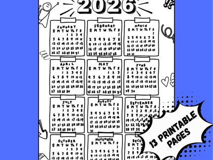 2026 Doodle Calendar | Printable Classroom pages
