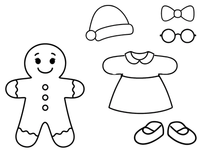 Gingerbread Man Cut and Color