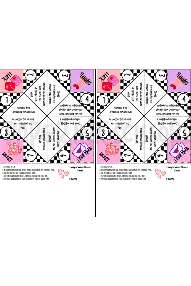 Valentine Fortune Teller cootie catcher | Printable Valentine