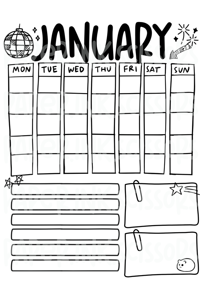 2026 Doodle Calendar | Printable Classroom pages