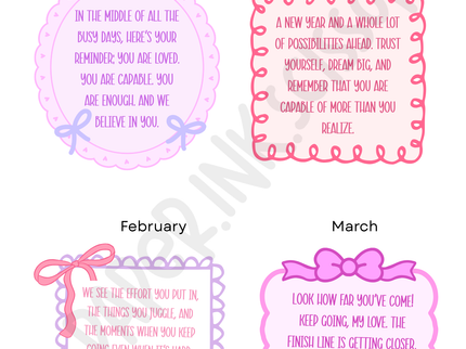 Class of 2027 Monthly Gift Tags