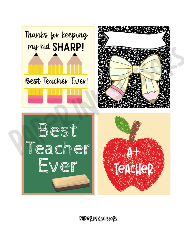 Teacher Appreciation Tags and Flags