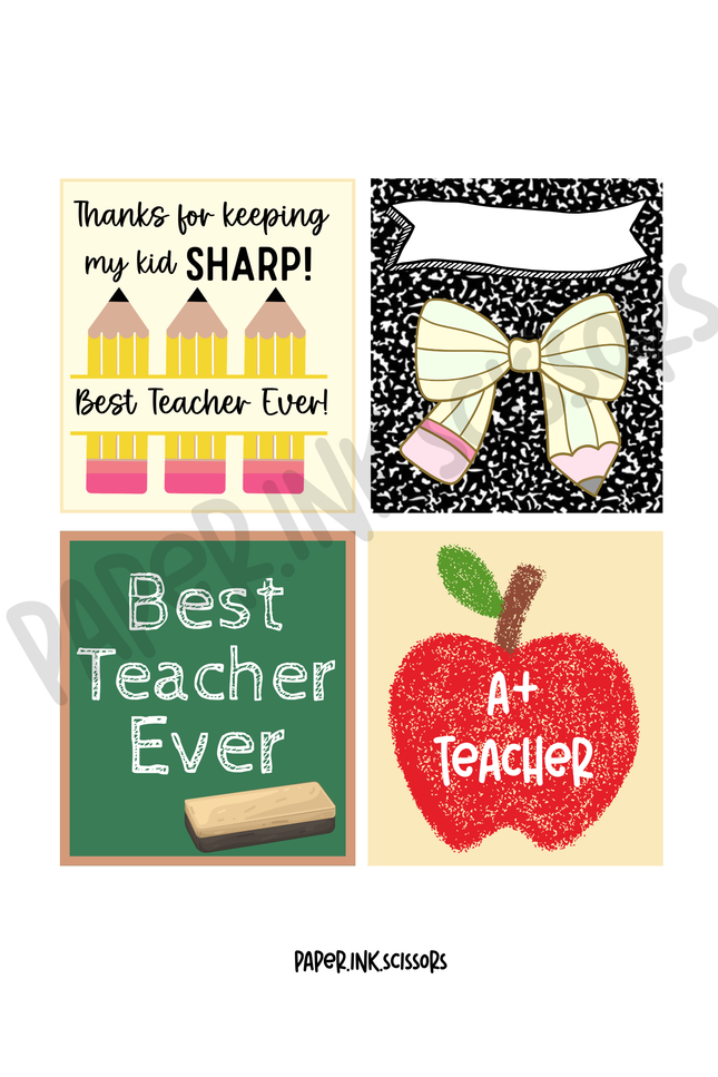 Teacher Appreciation Tags and Flags