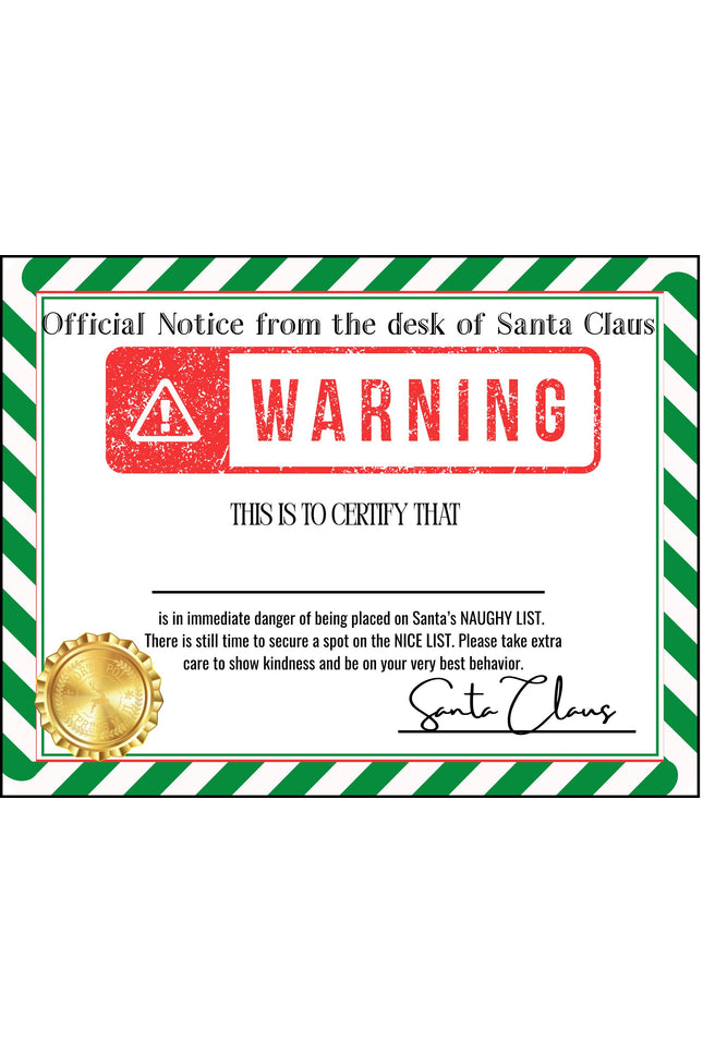 Official Notice from the desk of Santa Claus