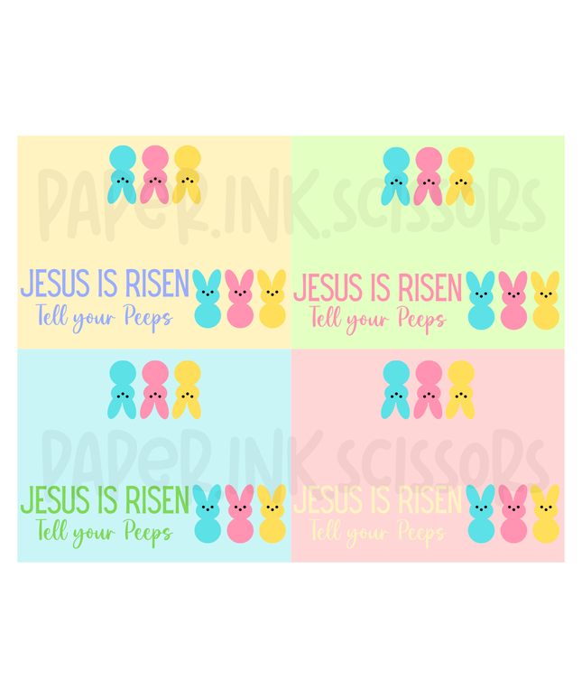 Tell Your Peeps Treat Bag Toppers and Tags