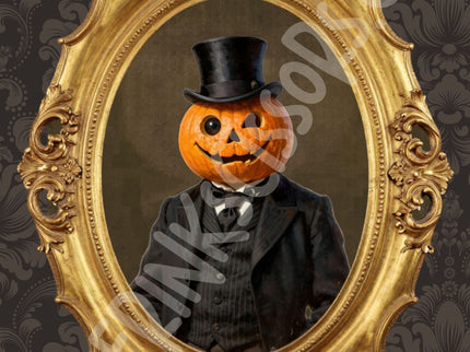 Halloween Wall Art _ Gothic Victorian Pumpkin Portraits