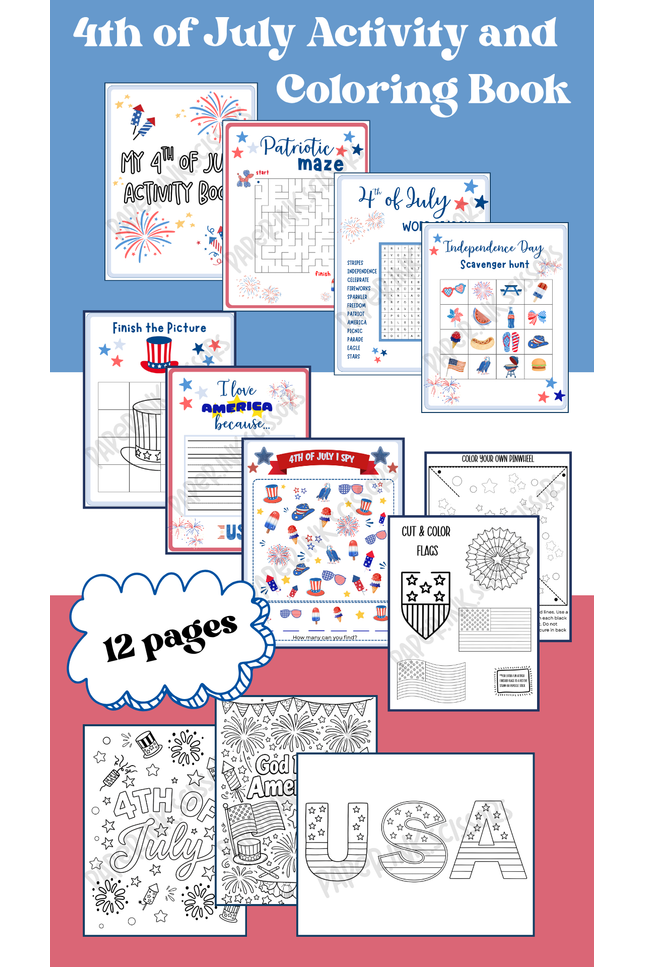4th of July Activity and Coloring Book