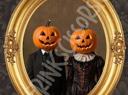 Halloween Wall Art _ Gothic Victorian Pumpkin Portraits