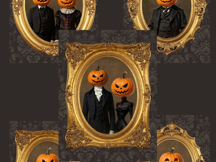 Halloween Wall Art _ Gothic Victorian Pumpkin Portraits