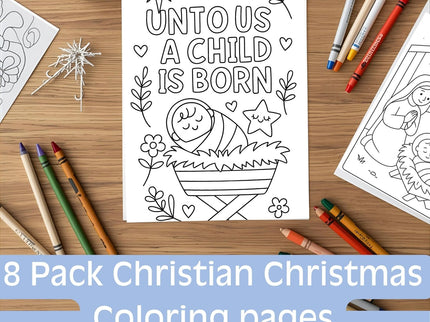 Christmas Christian Coloring 8 Pack