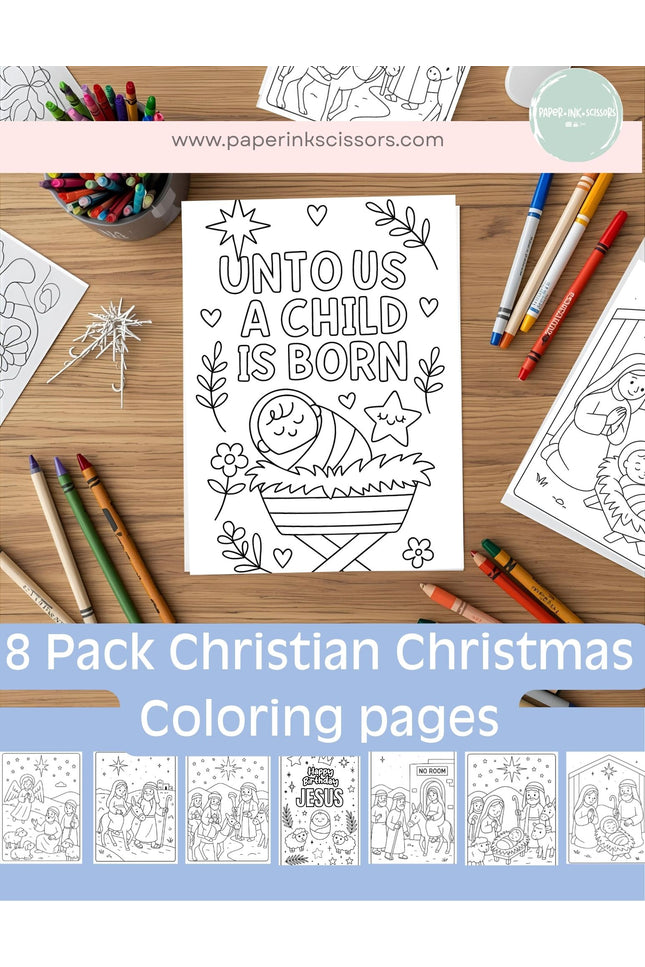 Christmas Christian Coloring 8 Pack