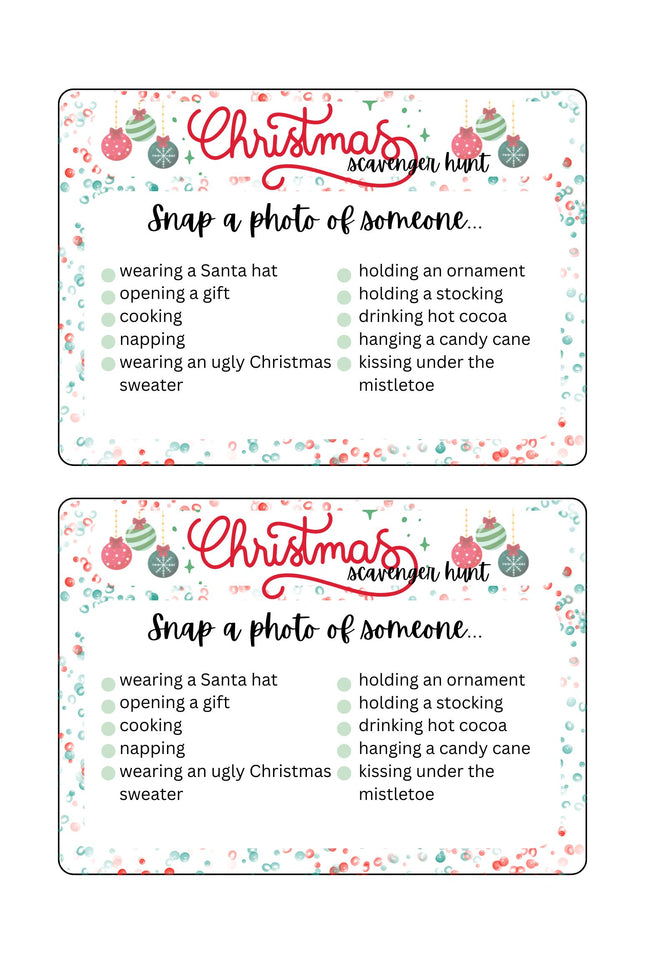 Christmas Photo Scavenger Hunt
