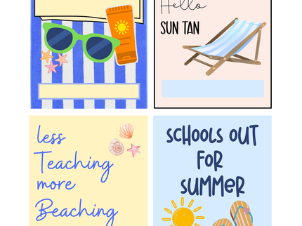 EOY Beach theme Gift tags
