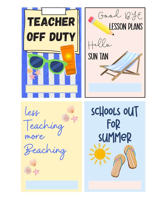 EOY Beach theme Gift tags