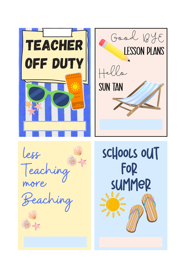 EOY Beach theme Gift tags