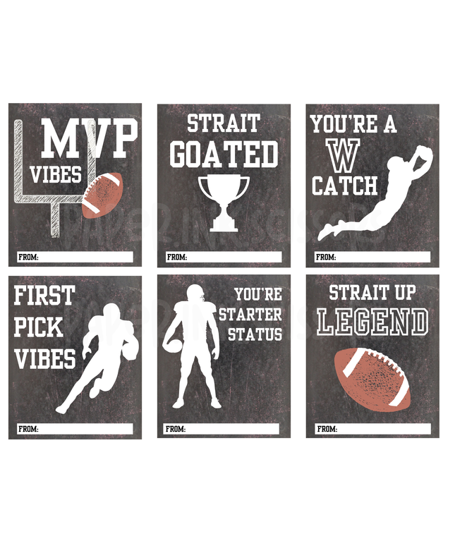 Football player | Printable Valentine