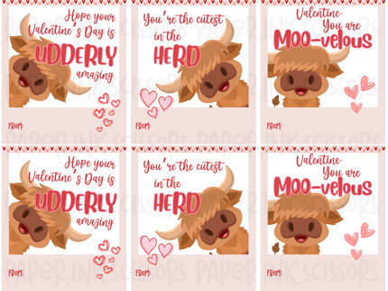 Highland Cow | Printable Valentine