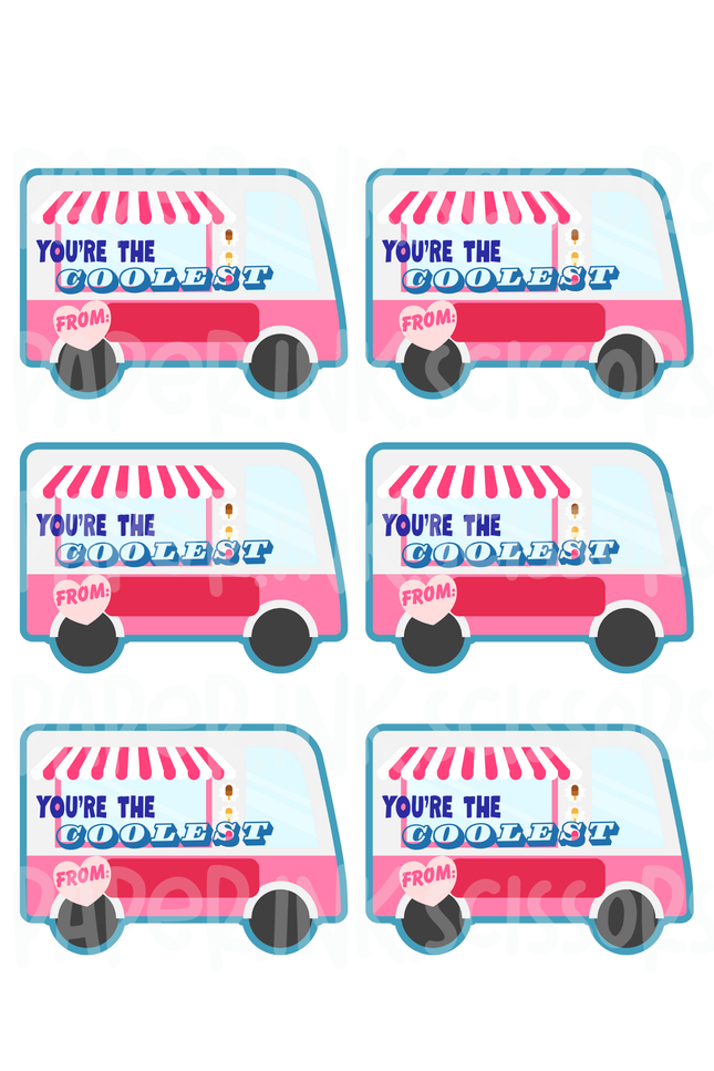 Ice Cream Truck | Printable Valentine