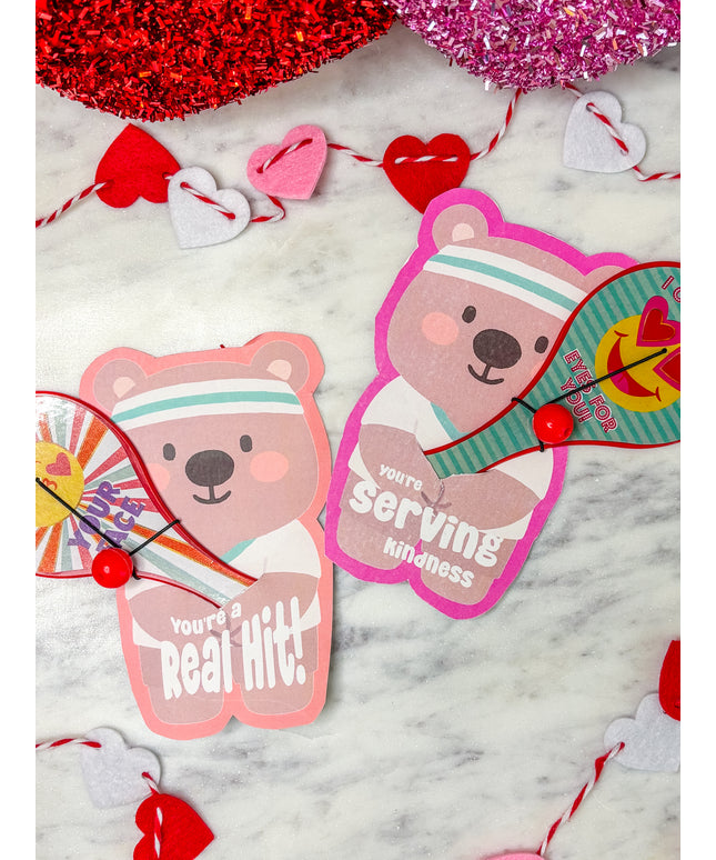 Pickle Ball Bear | Printable Valentine