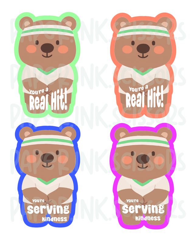 Pickle Ball Bear | Printable Valentine