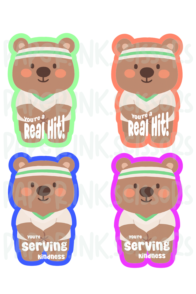 Pickle Ball Bear | Printable Valentine