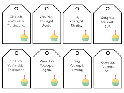 Sarcastic Birthday Tags