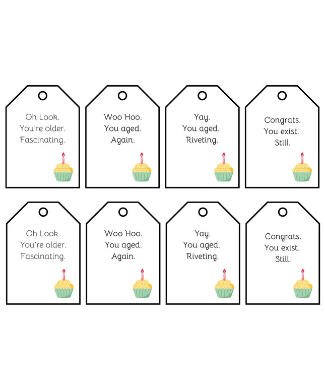 Sarcastic Birthday Tags