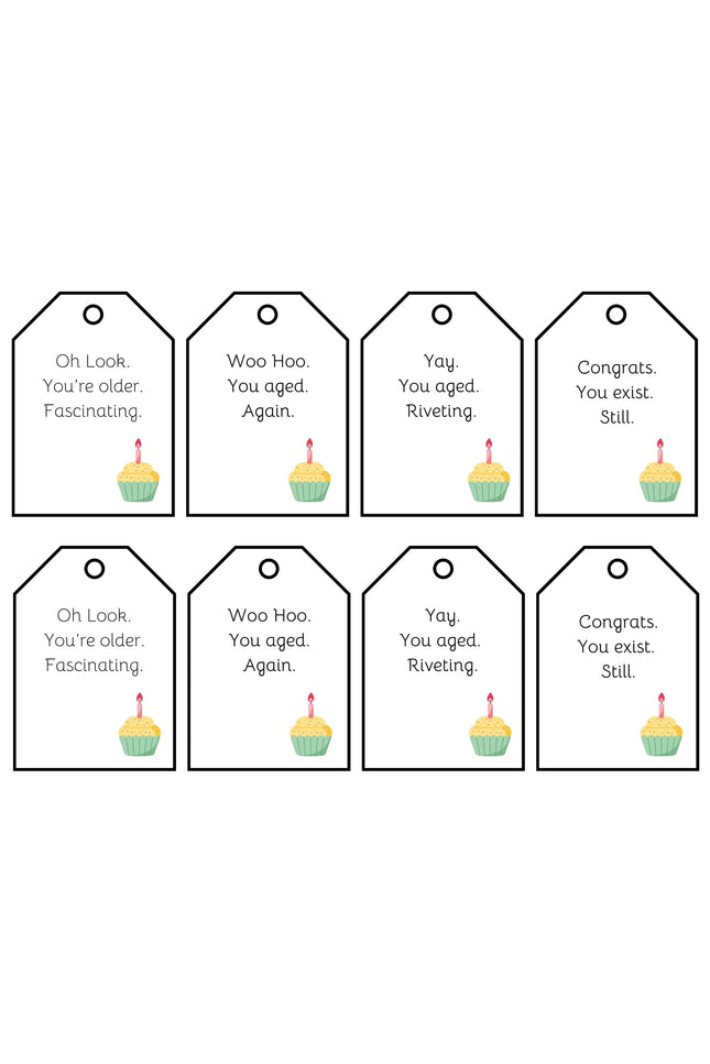 Sarcastic Birthday Tags