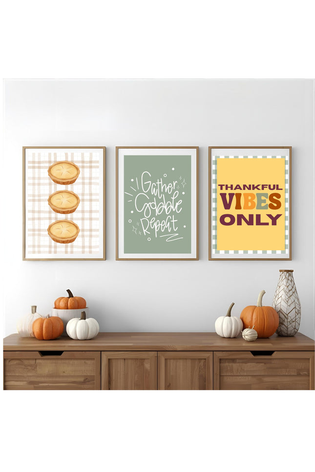 Thankful Vibes Only Wall Prints