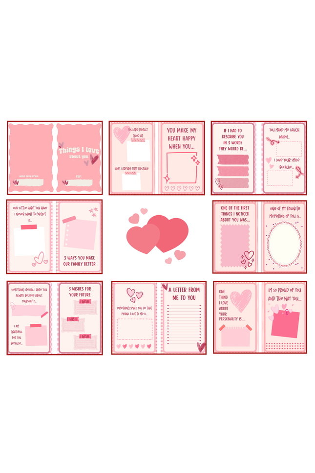 Things I love about you | Valentine Printables