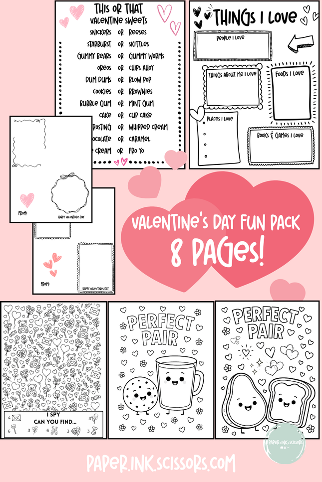 Valentine's Day fun pack | Classroom printables