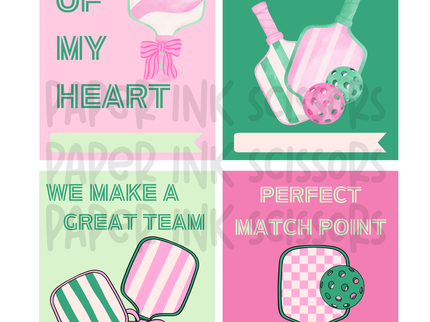 Croquette Style Pickleball | Printable Valentine