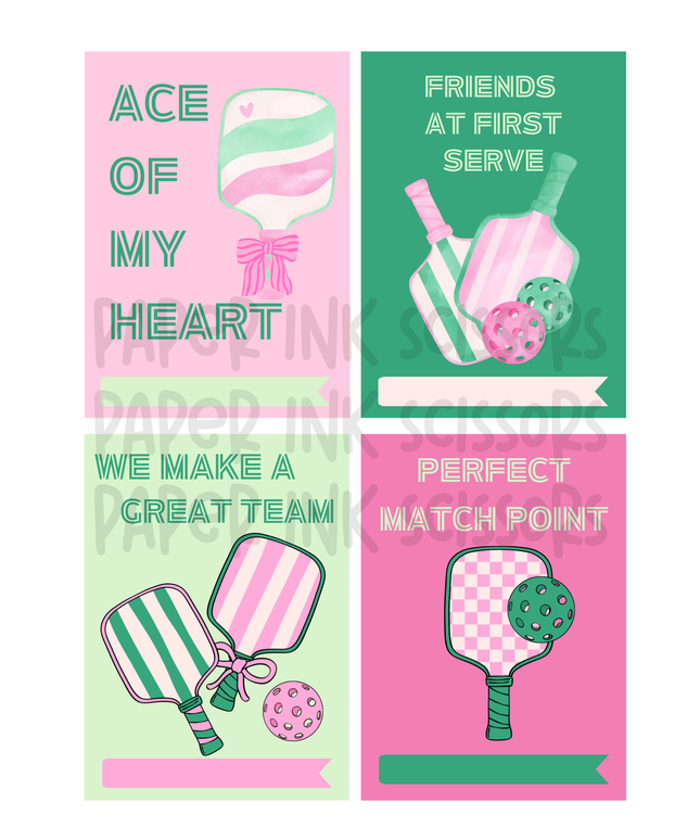 Croquette Style Pickleball | Printable Valentine