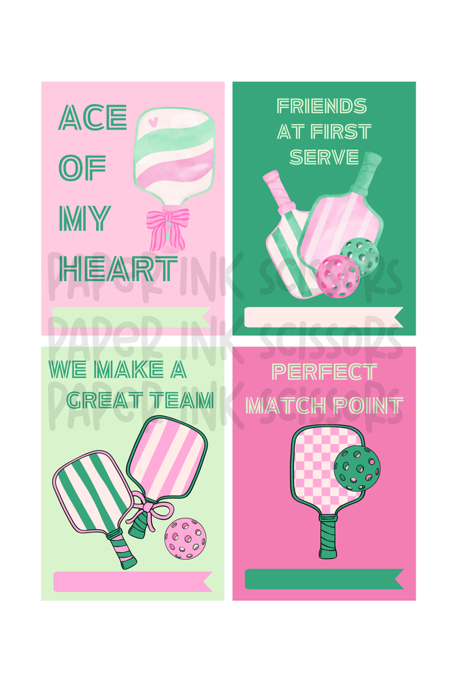 Croquette Style Pickleball | Printable Valentine